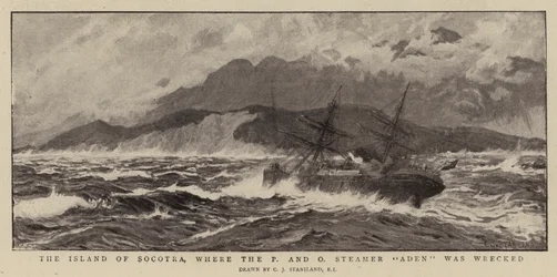 The Island of Socotra, where the P and O Steamer Aden was Wrecked